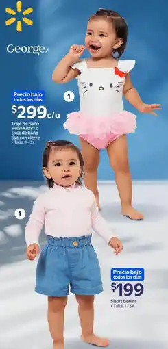 Walmart Hello kitty traje de baño o traje de baño liso con cierre oferta