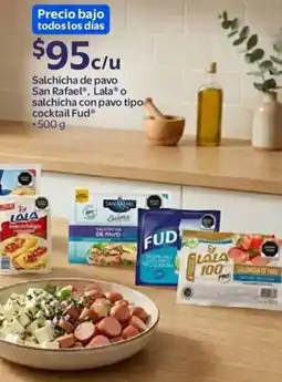 Walmart Salchicha de pavo san rafael, lala o salchicha con pavo tipo cocktail fud oferta