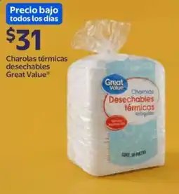 Walmart Great value charolas térmicas desechables oferta