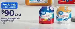 Walmart Great value detergente pouch oferta