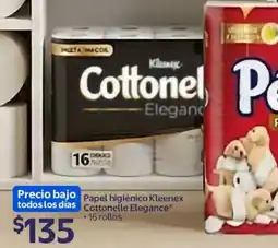 Walmart Kleenex cottonelle elegance precio bajo papel higiénico todos los días oferta