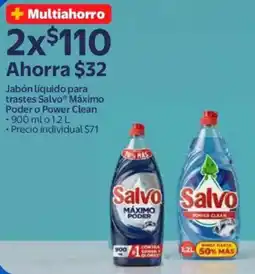 Walmart Salvo jabón líquido para trastes máximo poder o power clean oferta
