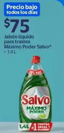 Walmart Salvo jabón líquido para trastes máximo poder oferta