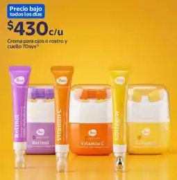 Walmart 7days crema para ojos o rostro y cuello oferta