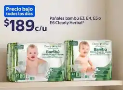 Walmart Clearly herbal pañales bambú E3, E4, E5 o E6 oferta