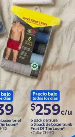 Walmart Fruit of the loom boxer trunk oferta