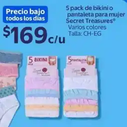 Walmart Secret treasures bikini o pantaleta para mujer oferta