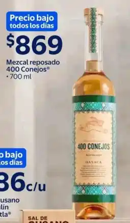 Walmart Express Mezcal reposado 400 conejos oferta