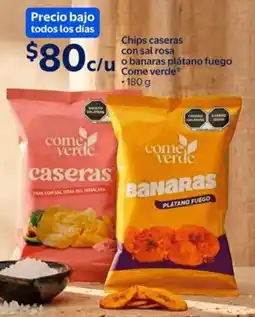 Walmart Express Come verde chips caseras con sal rosa o banaras plátano fuego oferta