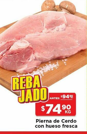 HEB Pierna de cerdo con hueso fresca oferta
