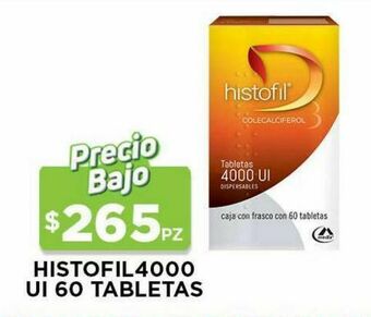 HEB Medix histofil4000 tabletas vitamina d 3 colicalciferol 60 pz oferta