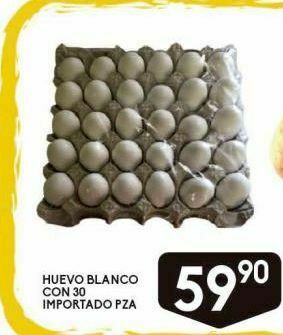 Alsuper Huevo blanco con 30 importado pza oferta