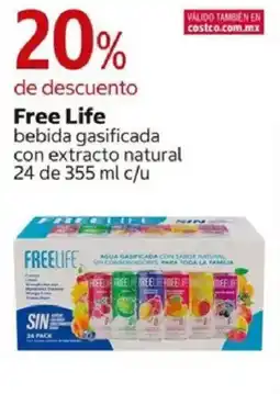 Costco Free life bebida gasificada con extracto natural oferta