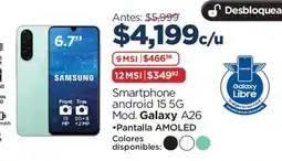 Chedraui Smartphone android 15 5G Mod. Galaxy A26 oferta