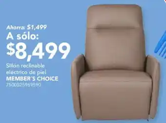 Sillón reclinable eléctrico de piel