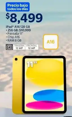 Walmart iPad a16 pantalla 11" oferta