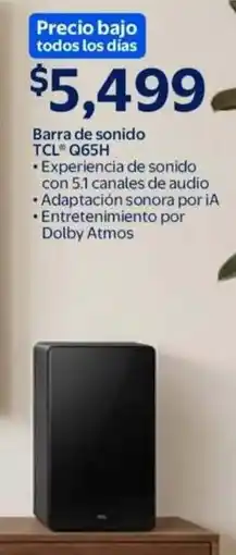 Walmart Tcl barra de sonido Q65H oferta