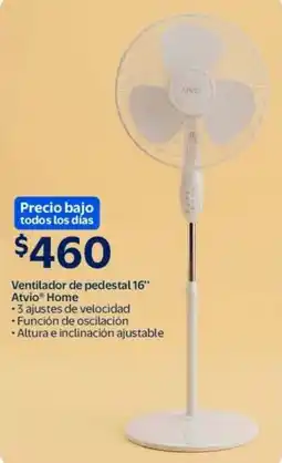 Walmart Atvio home ventilador de pedestal 16" oferta