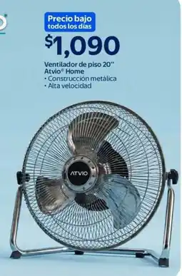 Walmart Atvio home ventilador de piso 20" oferta