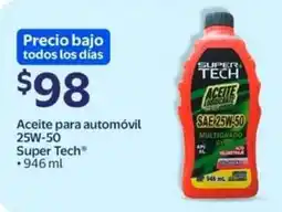 Walmart Super tech aceite para automóvil oferta