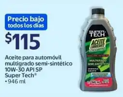 Walmart Super tech aceite para automóvil multigrado semi-sintético oferta