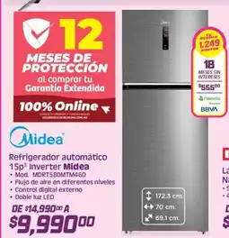 Soriana Híper Midea refrigerador automático 15p³ inverter oferta