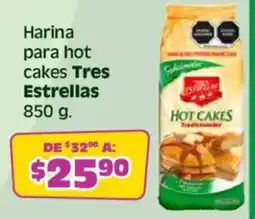 Soriana Híper Tres estrellas harina para hot cakes oferta