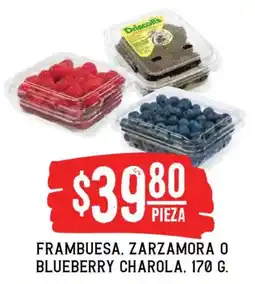 Soriana Híper Frambuesa zarzamora o blueberry charola oferta