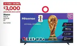 Costco Hisense fire tv qled 4k 85" oferta