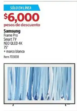 Costco Samsung frame pro smart tv neo qled 4k 75" oferta