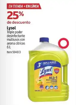 Costco Lysol triple poder desinfectante multiusos con aroma citricos oferta