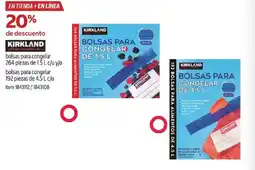 Costco Kirkland bolsas para congelar oferta