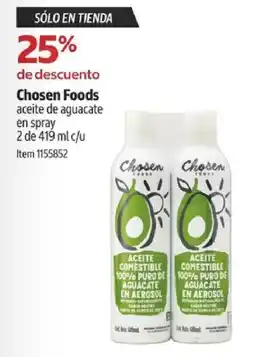Costco Chosen foods aceite de aguacate en spray oferta