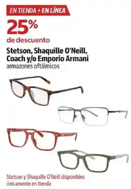 Costco Stetson, shaquille o'neill, coach y/o emporio armani armazones oftálmicos oferta