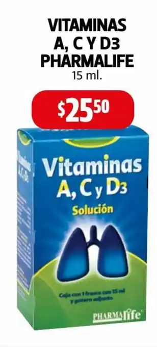 Farmacias Guadalajara Vitaminas A, C Y D3 Pharmalife 15 ml oferta