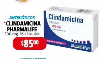 Farmacias Guadalajara Antibioticos Clindamicina Pharmalife 300 mg 16 Capsulas oferta