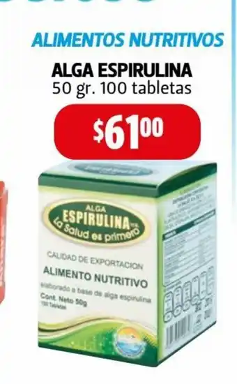 Farmacias Guadalajara Alga Espirulina 50 gr 100 Tabletas oferta