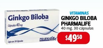 Farmacias Guadalajara Ginkgo Biloba Pharmalife 40 mg 30 Capsulas oferta