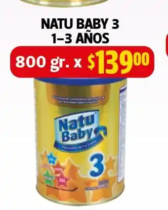 Farmacias Guadalajara Natu Baby 3 1-3 Años 800 gr oferta