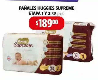 Farmacias Guadalajara Pañales Huggies Supreme Etapa 1 Y 2 38 pzs oferta