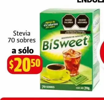 Farmacias Guadalajara Endulzantes BI Sweet Stevia 70 Sobres a solo oferta