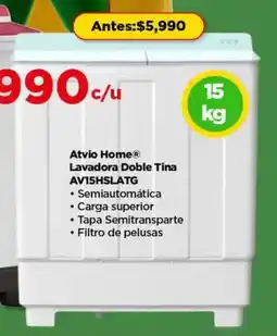 Bodega Aurrerá Atvio home lavadora doble tina AV15HSLATG oferta