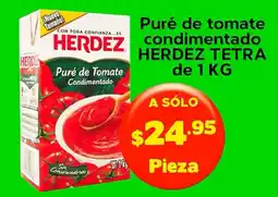 Super Aki Herdez tetra puré de tomate condimentado oferta