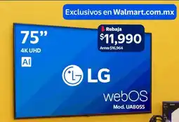 Walmart Lg smart tv 75" oferta