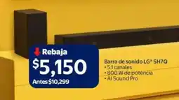 Walmart Lg barra de sonido SH7Q oferta