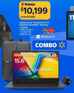 Walmart Asus laptop vivobook go 14 oferta