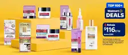 Walmart L'oréal variedad de productos para cuidado facial glycolic bright, revitalift o uv defender oferta