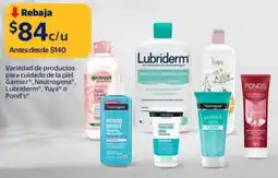 Walmart Garnier, neutrogena, lubriderm , yuya o pond's variedad de productos para cuidado de la piel oferta