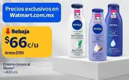 Walmart Nivea crema corporal oferta