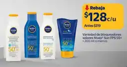 Walmart Nivea variedad de bloqueadores solares sun fps 50+ oferta